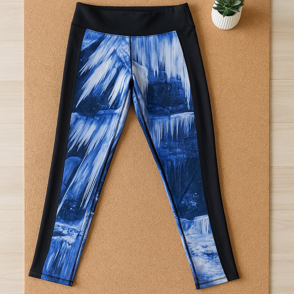 Threads 4 Thought Blue & Black Leggings Small Eco Friendly Activewear Yoga Pants